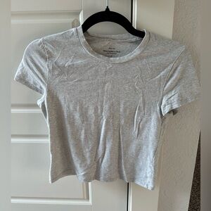 Abercrombie & fitch essential baby tee in light grey